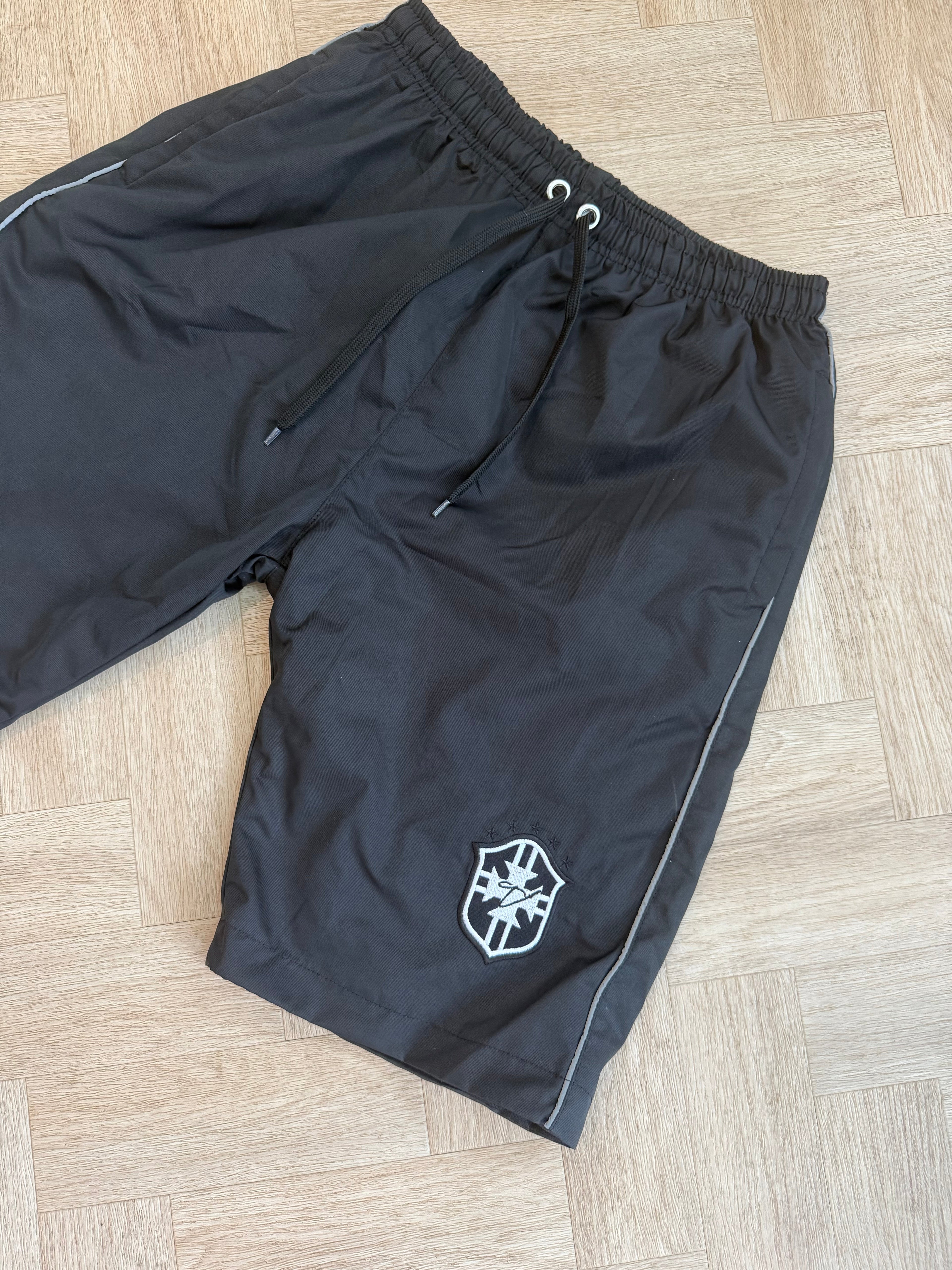 Brazil Black Windbreaker Shorts